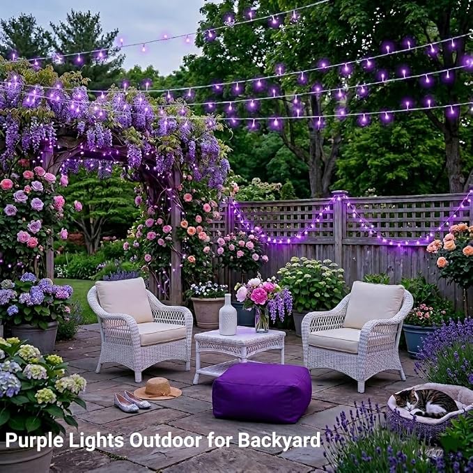 JMEXSUSS 600 LED Purple Christmas Lights Outdoor Indoor, Halloween Lights | 168ft Purple LED String Lights Plug in, Deep-Violet String Lights for Outside Patio Fireplace Party Xmas Decorations, Remote