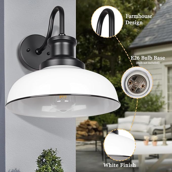 Outdoor Barn Lights, Rustic Outdoor Wall Sconces, Farmhouse Exterior Wall Mount Lights, Vintage Indoor Wall Lighting Fixtures, Industrial Lantern Lamps for Porch, Garage, Patio, Shed