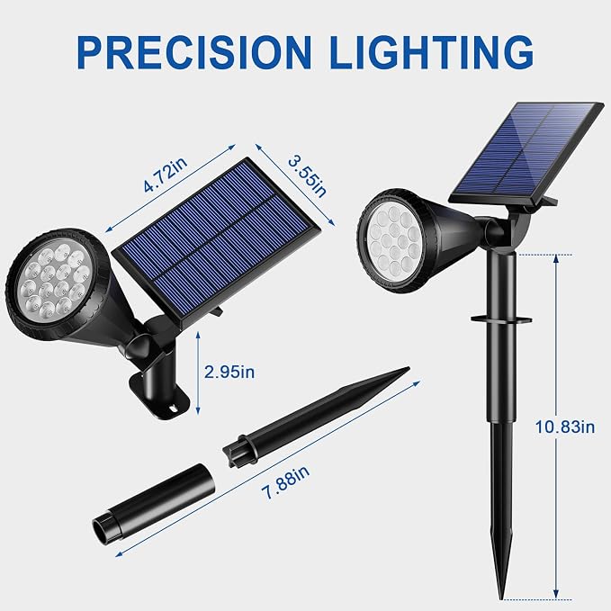 Solar Spot Lights Outdoor Waterproof IP65, Flag Landscape Spotlights | 6 Pack 4 Lighting Modes Solar Powered Spotlights Auto On/Off,Solar Garden Yard Pathway Wall Uplights for Outside,Warm White