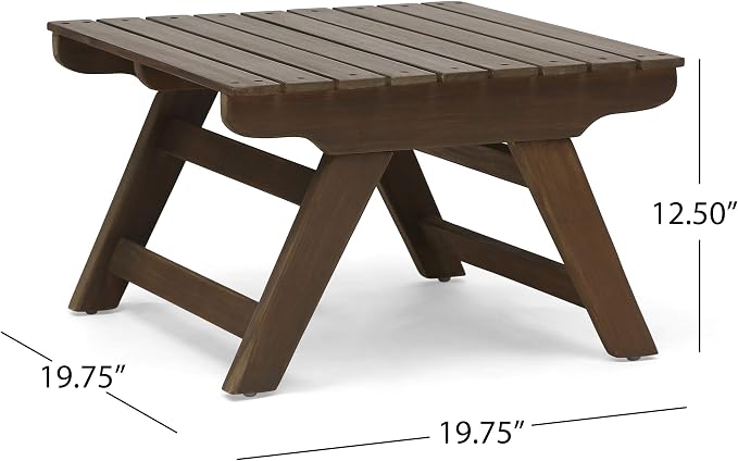 Great Deal Furniture Kailee Outdoor Wooden Side Table, Gray Finish