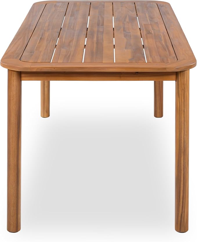 Christopher Knight Home Migas Patio Acacia Wood Dining Table, Indoor and Outdoor Dining Room Table for 6-8 Persons, Rectangular Dining Table for Backyard/Garden, Teak