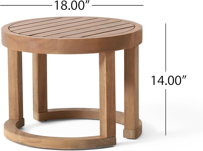 Christopher Knight Home Orion Outdoor 18" Side Table, Stylish Patio Acacia Wood Accent End Table for Patio Set, Decorative Furniture for Garden Porch Backyard Balcony, Brown Wash