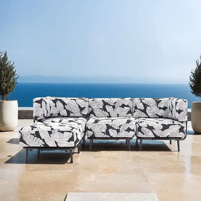 MELLCOM Inflatable 4 Pieces Sofa Set, All-Weather Waterproof Pool Furniture Set for Patio Beach Yard Poolside