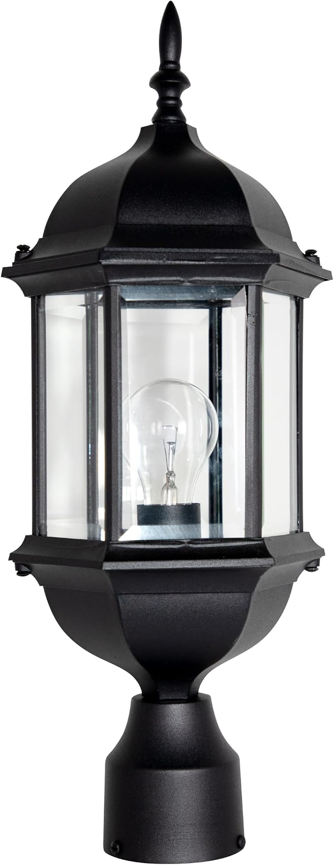 DESIGNERS FOUNTAIN 2976-BK Devonshire Outdoor Post Lanterns, 20 inch, Black