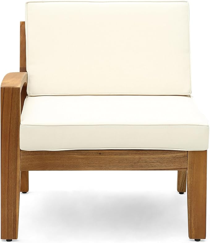 Christopher Knight Home Grena Outdoor Acacia Wood 10 Seater Sectional Conversation Set with Two Coffee Tables, Teak and Beige