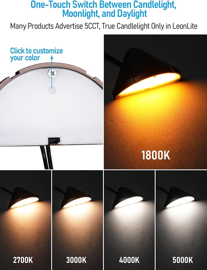 LEONLITE 4-Pack 5CCT Low Voltage LED Deck Light Triangle Oil Rubbed Bronze | 12-24V AC/DC Stair Railing Light, CRI90, IP65, Aluminum, Landscape Step Fence Lighting, 1800K/2700K/3000K/4000K/5000K