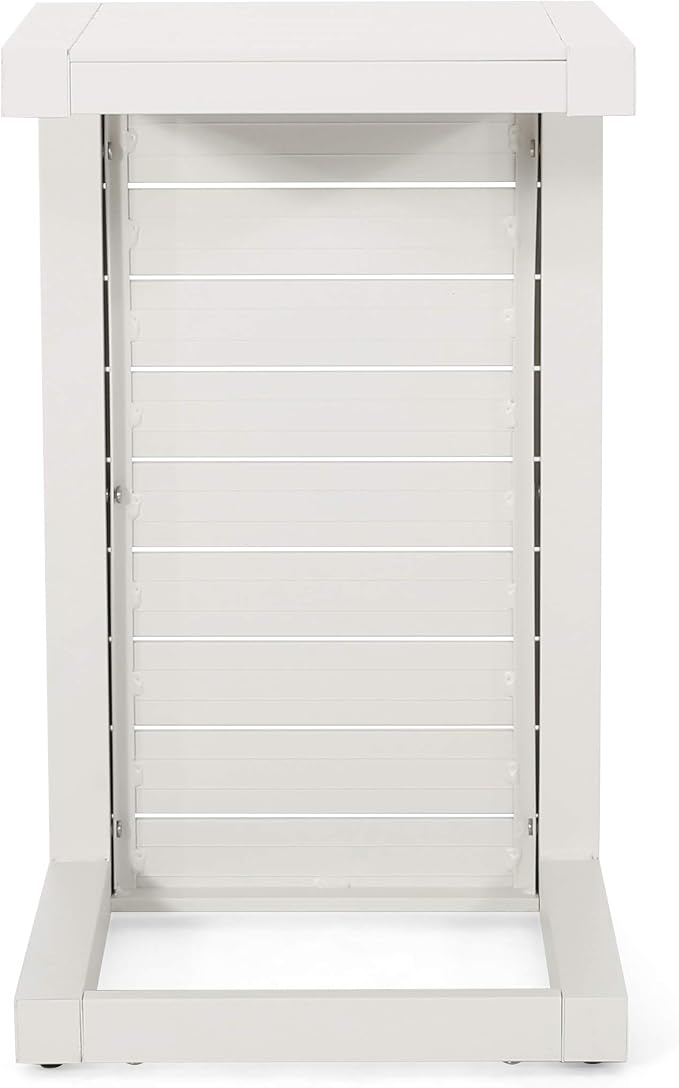 Christopher Knight Home Jesse Coral Outdoor Modern Aluminum C-Shaped End Table, White