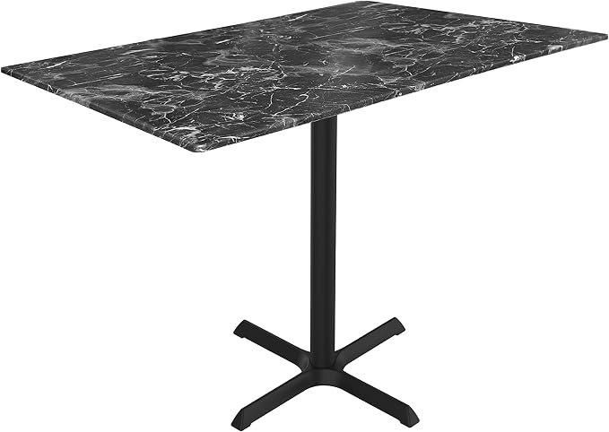 HBS 36" Tall OD211 Indoor/Outdoor All-Season Table with 32" x 48" Black Marble Top