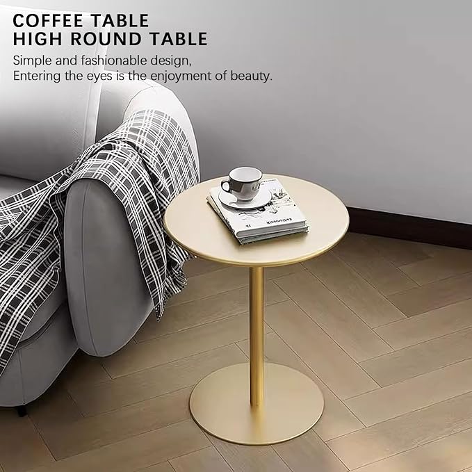 Modern Round Bar Table with Sturdy Metal Base - High Top Pub Table for Kitchen, Outdoor Bistro, Cocktail & Leisure Coffee - Home Decor (40x40x62cm)