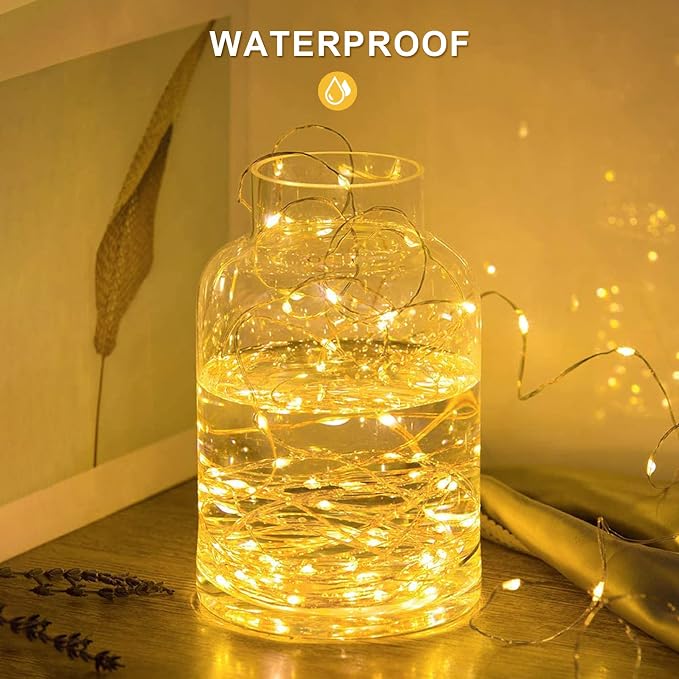 JMEXSUSS 2 Pack Solar Fairy Lights, Total 200 LED 66FT Solar String Lights | Outdoor Waterproof 8 Modes Copper Wire Solar Christmas Lights for Yard Patio Tree Garden Xmas Decorations, Warm White