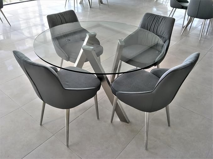54 Inch Round Tempered Glass Table Top Flat Polished Edge1/4” Thick Round Glass Table Top–Heavy Duty, Dining, Coffee, and Office Tables by Fab Glass and Mirror