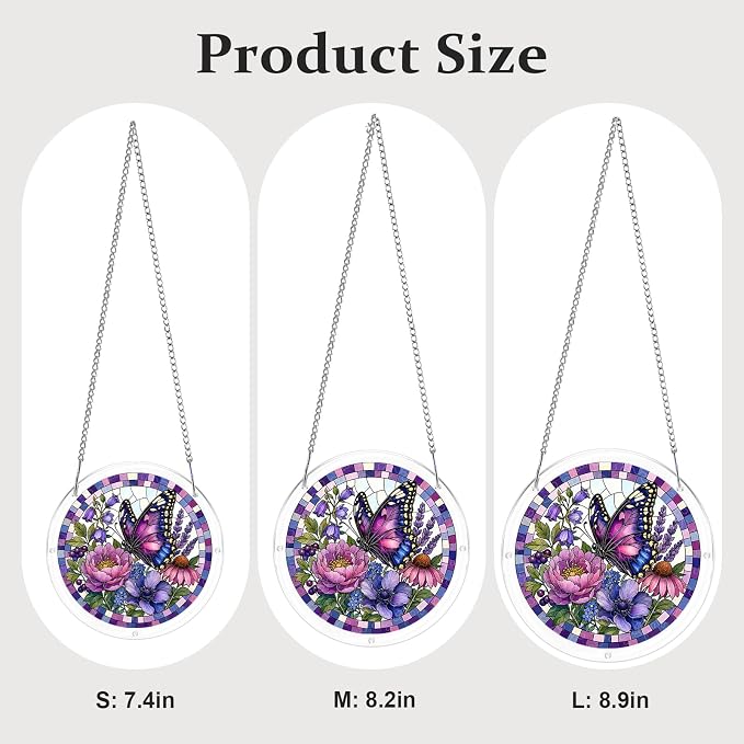 Acrylic Puzzle Suncatcher, Sun Catchers Puzzle for Window Hanging | 8.2 Inch Purple Butterfly DIY Suncatcher Puzzle for Adults, Ideal Gifts for Women, Men, Wife, Mom, Home & Garden Decor