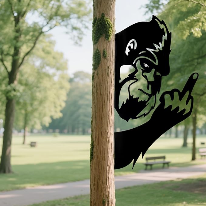 15 Inch Bigfoot Yard Decor, Funny Metal Sasquatch Sign for Fence | Funny Bigfoot metal sign for fences, trees, posts, porches, cabins, garages, yards and man caves