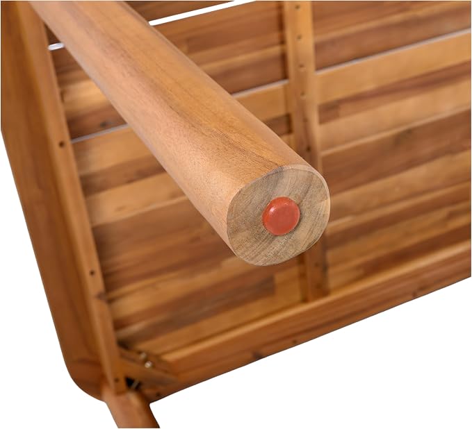 Merax Outdoor Dining Table for 6, 66" L Rectangular Acacia Wood Patio Table for Lawn Garden, Teak