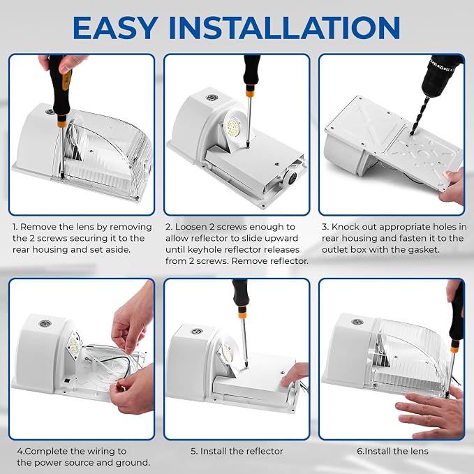 CINOTON 26W LED Wall Pack Light with Dusk to Dawn Sensor 5000k White 2 Pack | 100-277Vac, 3000LM Wall Light, IP65 Waterproof, Outdoor Security Flood Lighting, Hardwired Lights for Garage Warehouse Garden