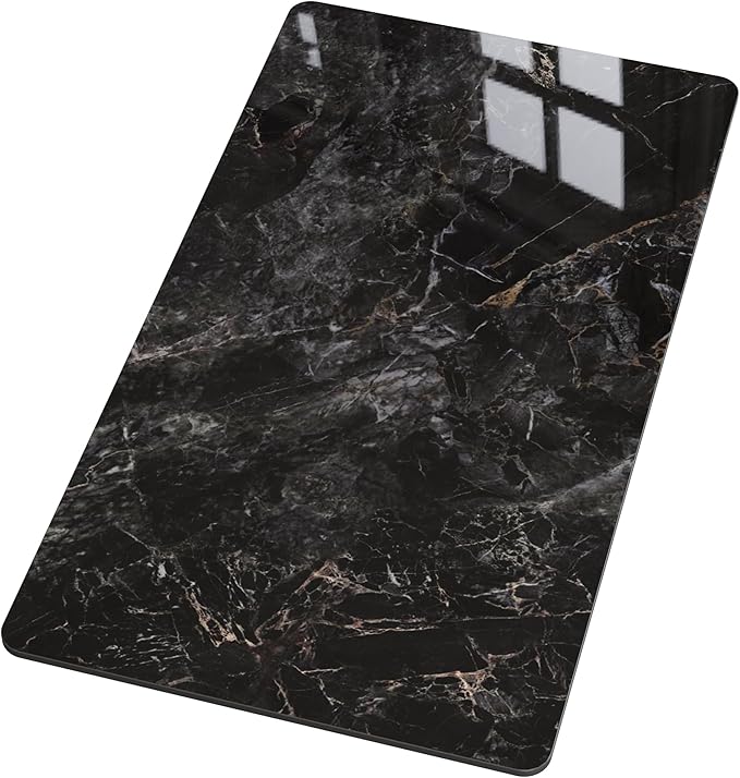 Rectangle Table Top,43.3 ” x 23.6 ” Black Sintered Stone Tabletop, DIY Replacement & Cover Marble Desktop, Scratch & Wear Resistant, Easy to Clean, Suitable for Indoor & Outdoor