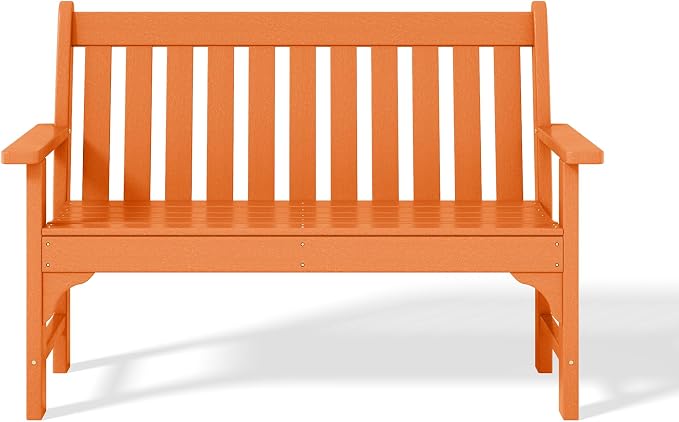 WestinTrends Malibu 3-Piece HDPE Outdoor Patio Furniture Couch and Coffee Table Set, Orange