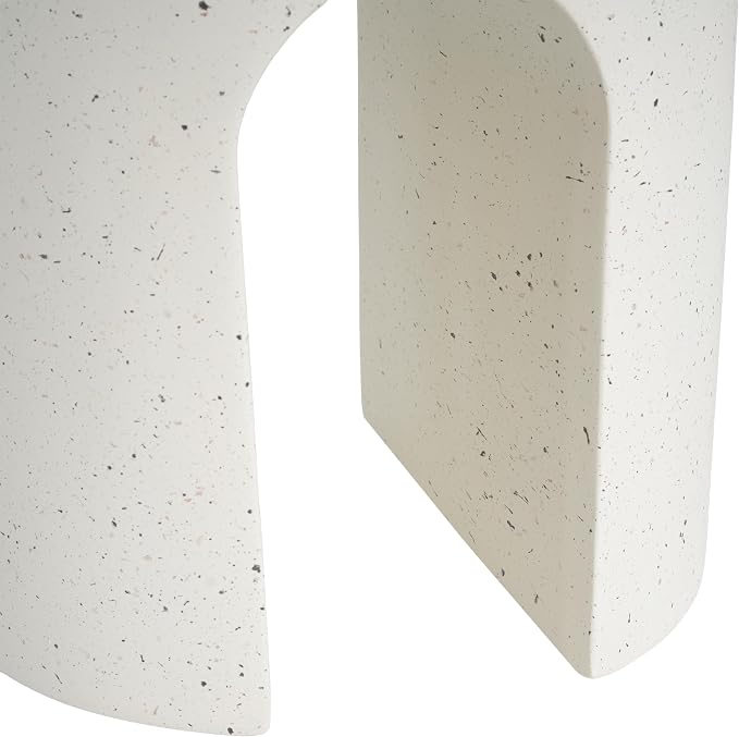 Christopher Knight Home Traver Lightweight Concrete Outdoor Coffee Table, Small Side Table for Patio Furniture Set, MGO Round End Table for Patio/Deck/Garden, No Assembly Required, White