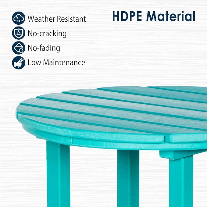nalone Outdoor Bar Table and Chairs Set, HDPE Bar Table with Bar Stools Set of 2, Patio Table Pub Height Dining Table for Deck, Porch, Backyard, Garden