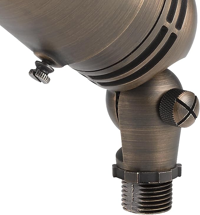 Kichler 12V MR-16 Adjustable Cowl Brass Accent Light in Centennial Brass, Directional Landscape Light Fixture, 15485CBR, (2.5" W x 2.5" H x 6" L)
