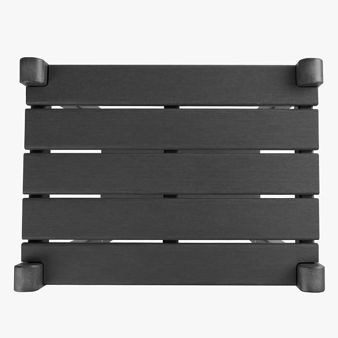 WestinTrends Malibu 36" Outdoor Adirondack HDPE 2-Tier Patio Side Table, Black