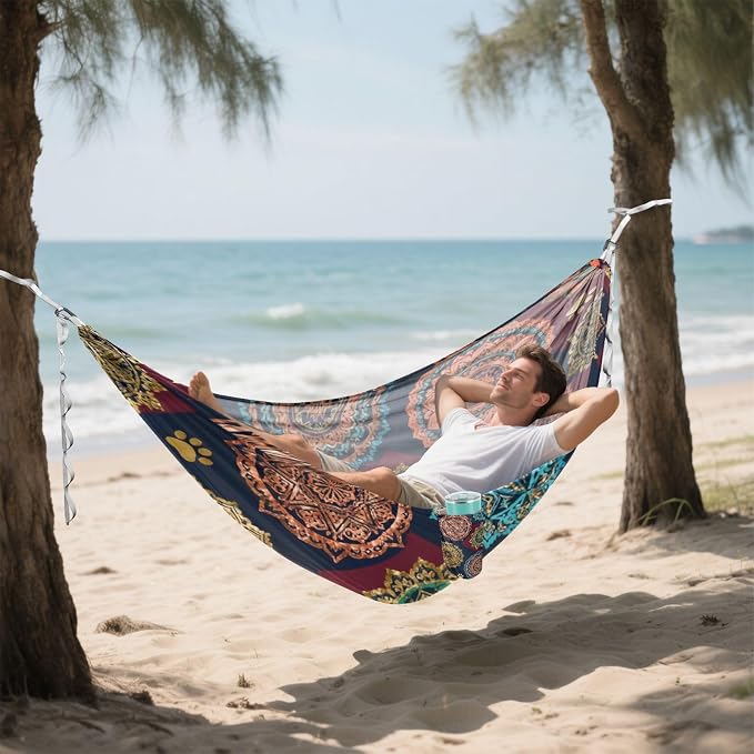 Mandala Pet Camping Hammock Fabric for Outside Patio Garden