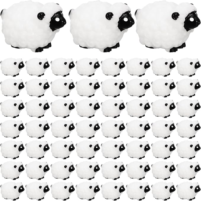 Guiqulai100pcs Mini Resin Sheep Figurines Garden Decor Ornaments（Black） | Cute Sheep In 4 Colors Perfect Indoor Outdoor Garden Landscape Potted Plant Dollhouse Decoration