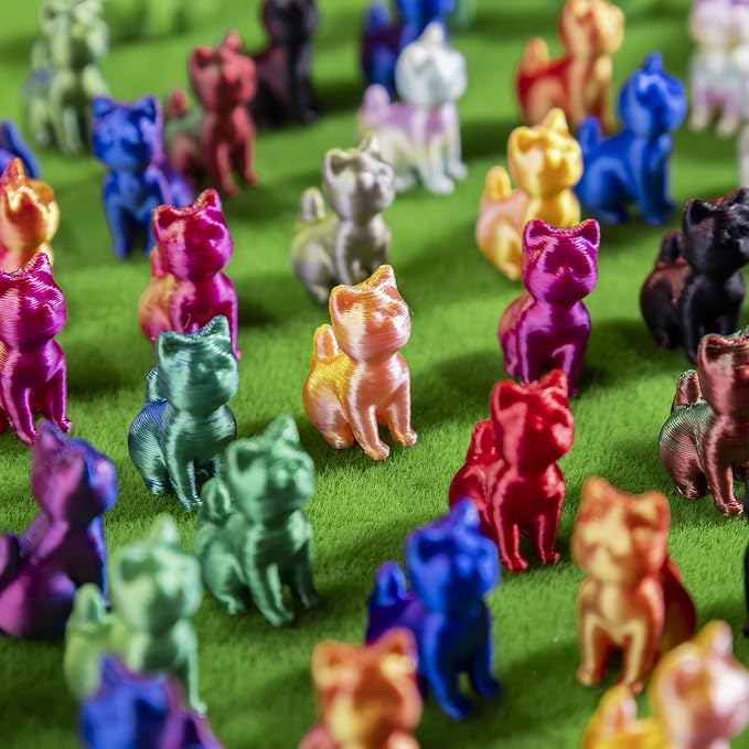 100pcs Mini 3D Printed Animals Tiny Animals Plastics Figures Miniature Little Small Cat Figurines Bulk for Micro Fairy Garden Landscape Accessories Hide Crafts Decor Aquarium