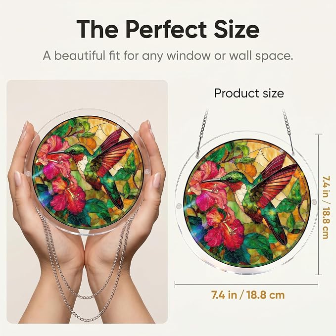 Acrylic Puzzles Sun Catcher Window Hanging, 7.5 Inch Sun Catcher Puzzle Kit for Garden Decoration DIY Acrylic Puzzle Kit Sun Catcher for Women Men Mom Birthday Gift Home Decor (Sunflower)
