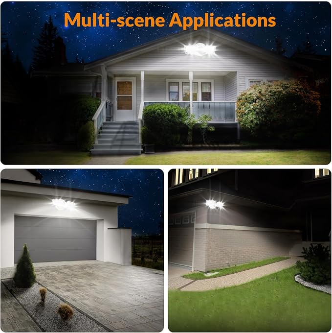 LEPOWER 2 Pack 28W 3000LM ‌LED Switch Controlled Security Light‌s ‌Outdoor‌ | LED Exterior Flood Lights Outdoor with 2 Heads, 5500K Daylight, IP65 Waterproof, Wet Location for Porch, Garden, Yard, Garage