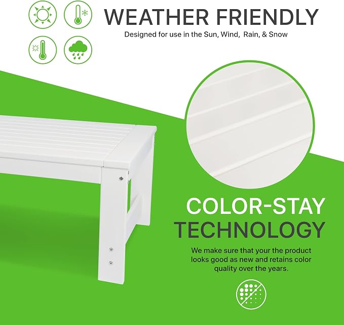 NewTechWood Boston Ivory Rectangle Plastic Outdoor Coffee Table