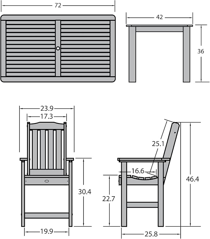 highwood Lehigh 7pc Counter Height Patio Dining Set 72" x 42", Woodland Brown