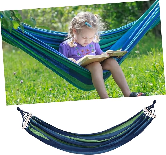 Garden Widened Canvas Hammock Portable Swing for Outdoor Travel Camping and Hiking Thickened Design Easy Setup and Comfortable Use