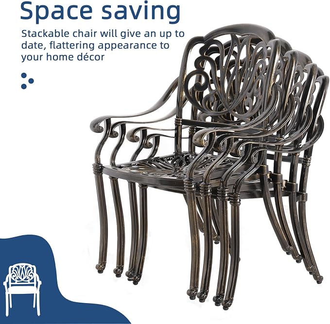 9-Piece Patio Cast Aluminum Dining Set, Outdoor Dining Furniture Set for 8 Person, Includes 94.5" Rectangular Dining Table and 8 Cushioned Chairs with Umbrella Hole for Deck Garden, Tan