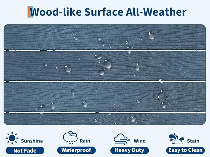 GAOMON Outdoor Patio Dining Chairs Set of 2, All-Weather HDPE Garden Dining Chairs with Armrests, Wide Seat and Sturdy Frame,Waterproof Design, for Garden, Backyard, Deck, Navy Blue
