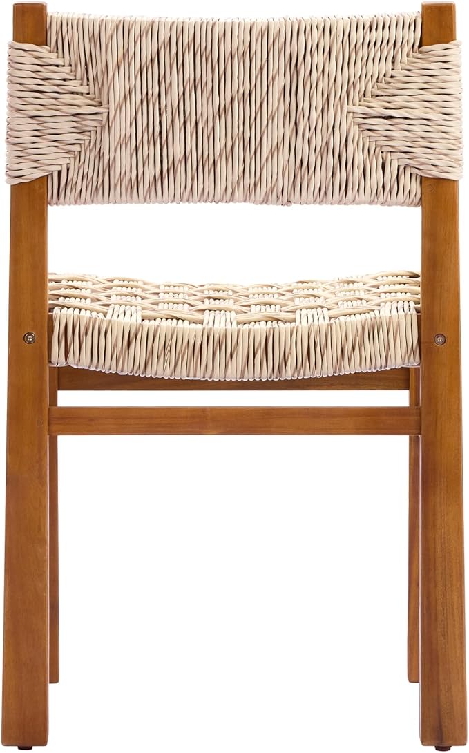 Christopher Knight Home Tanya 7 Piece Acacia Wood Outdoor Dining Table Set for 6, Extendable Dining Table and 6 Chairs with Wicker Seat & Backrest, Outdoor Patio Furniture Set, Light Grey + Teak