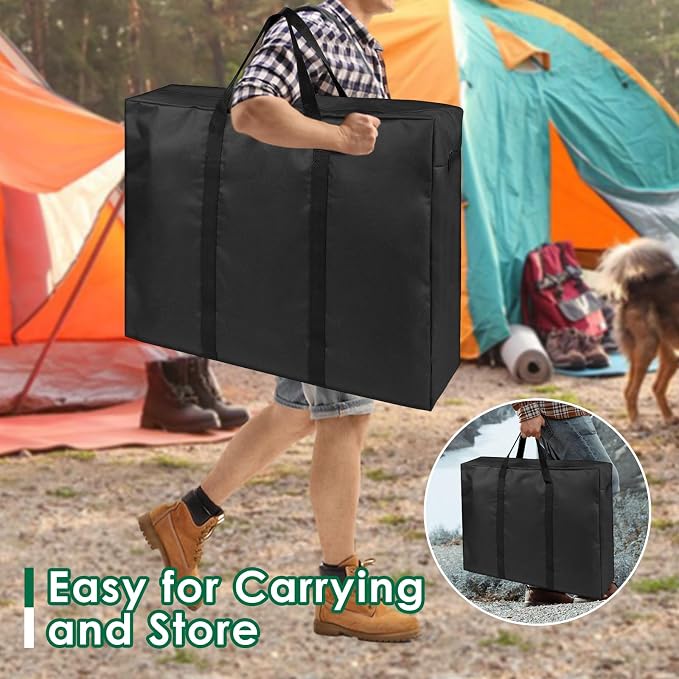 Folding Table Storage Bag, Waterproof Heavy Duty Large Carrying Bag for 8FT Picnic/Camp Tables, Portable Cover with Durable Handles (bag only) - 49" D x 30" W x 4.5" H