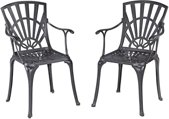 Homestyles 6660-3258C 5 Piece Outdoor Dining Set, 48" Table, Charcoal