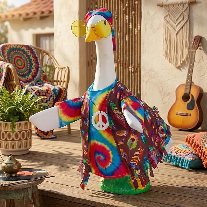 Gaggleville Hippie Goose Outfit, Fits Large 23" H Statue, by Fox Valley Traders