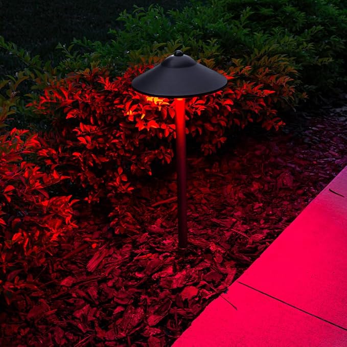 VOLT 12V Max Spread Color-Changing RGBCW LED Path Light Kit (Bronze) | 6-Pack of Solid Brass Path Lights, 150W Low Voltage Transformer & Remote Control Included, Ideal for Pathway Walkway & Garden