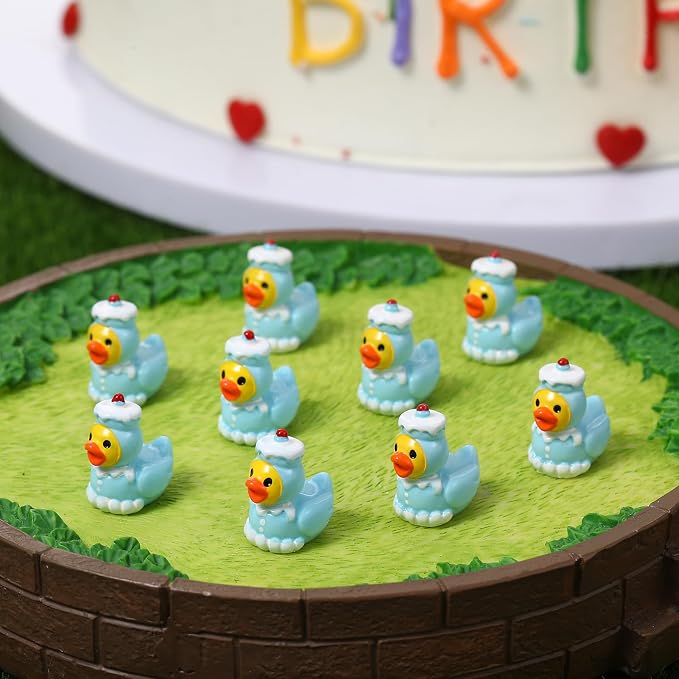 30 Pcs Cake Ducks, Mini Cake Resin Ducks Bulk, Cute Toy Figures for Birthday Party Favors, Themed Decor, Kids Gift Collection (Cake Duck)