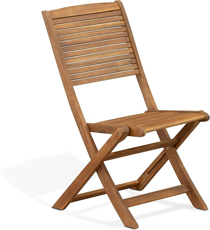East West Furniture DIFM7CWNA 7 Piece Patio Dining Set Includes an Oval Outdoor Acacia Wood Table and 6 Folding Side Chairs, 36x60 Inch, Natural Oil