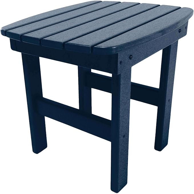 Original Pawleys Island Navy Outdoor Side Table, Eco-Friendly Durawood, Stainless Steel Hardware, Mortise and Tenon Joints, Fit N Finish Design, Handcrafted in The Carolinas
