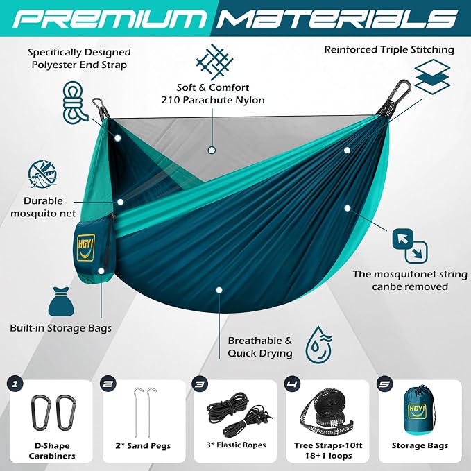 Camping Hammock Mosquito Net,Double & Single Portable Hammocks Hammocks with 2 Tree Straps,Hammock Tent for Travel Camping,Camping Accessories for Indoor Outdoor Hiking Backpacking Backyard Beach