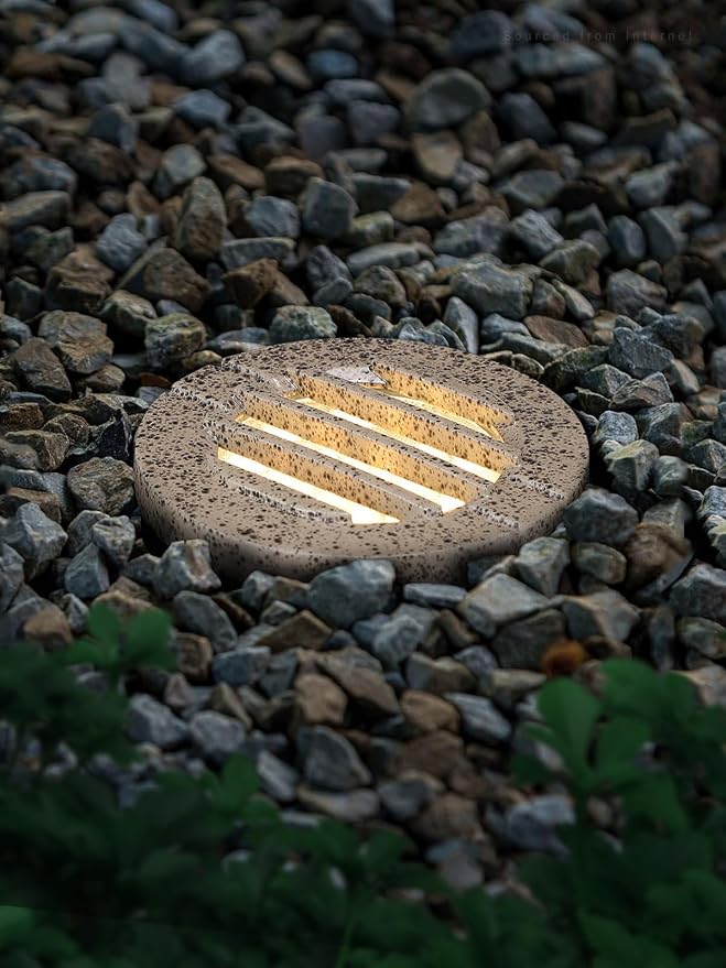 LEONLITE 6-Pack Dia. 4 Inch 3000K Well Lights Grated Top Rock Color | 12-24V AC/DC, CRI90, Landscape LED In Ground Outdoor, Low Voltage Garden Landscaping, Warm White, Aluminum