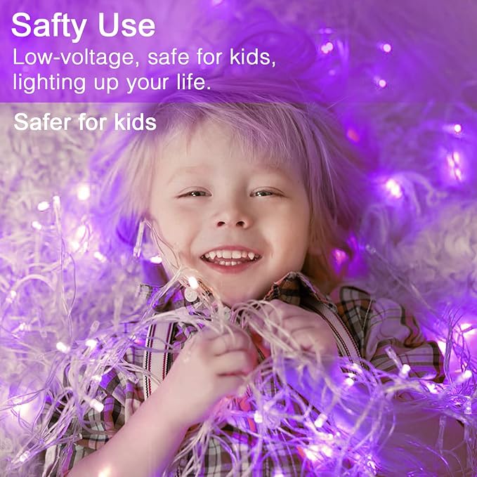 JMEXSUSS 600 LED Purple Christmas Lights Outdoor Indoor, Halloween Lights | 168ft Purple LED String Lights Plug in, Deep-Violet String Lights for Outside Patio Fireplace Party Xmas Decorations, Remote
