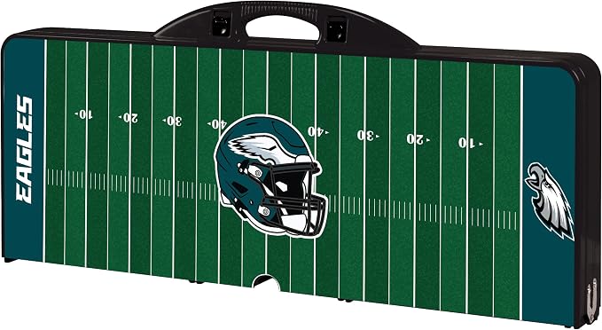 PICNIC TIME NFL Picnic Table Portable Folding Table with Seats and Umbrella