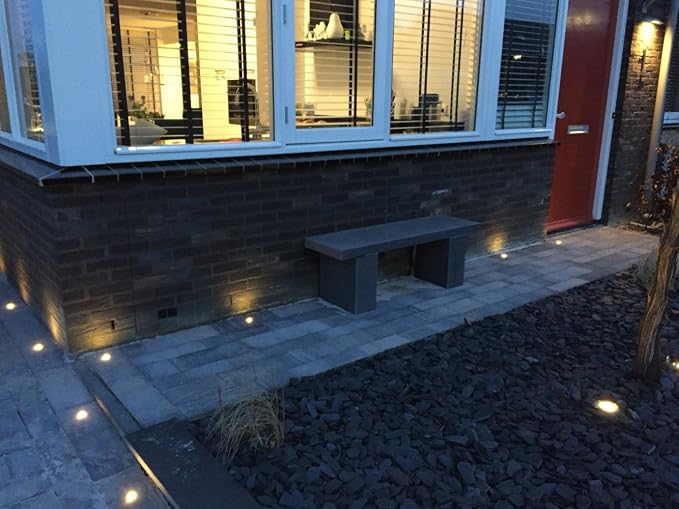 Low Voltage LED Deck Light Waterproof Outdoor Garden Yard Decor Lamps Recessed Wood Decking Stair Landscape Pathway LED Step Lighting (6pcs, Warm White)