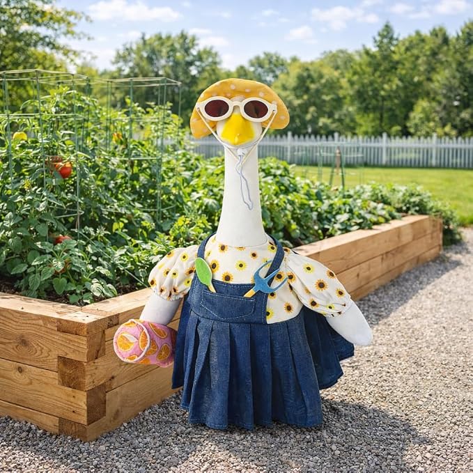 Gardener Summer Porch Goose Outfits for 23 Inch Porch Goose | Garden Porch Goose Clothes with Hat & Sunglasses