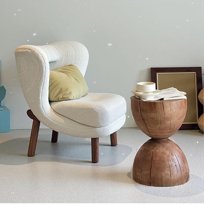 Tree Stump、Wood Side Table、Round Wood Coffee Table, Wooden Stool, Side Table, Round end Tables Living Room(Color:Brown)